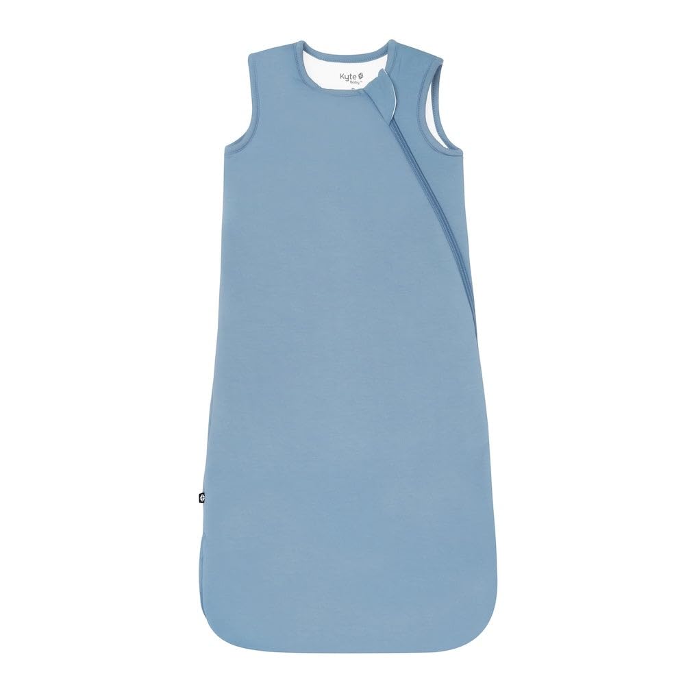 KYTE BABY sleep bag bamboo slate front view shows breathable fabric and cozy fit.