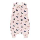 Kyte Baby sleep bag walker in Blush Butterfly front view showing breathable bamboo fabric for cozy naps.