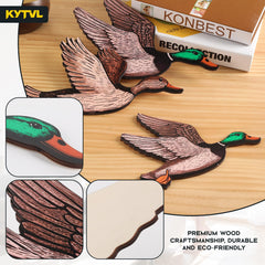 Kytvl set-of-3 wooden mallard duck wall art creates balanced, eye-catching wall display.