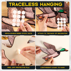 Kytvl wooden mallard duck 9-inch wall art adds a cozy rustic touch to living rooms.