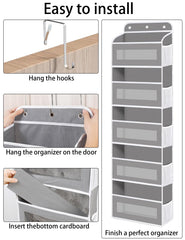 KYEVIS Over The Door Organizer large pockets provide bulky-item storage.
