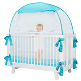 L RUNNZER baby pop-up tent front view shows crib protection and visibility