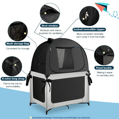 L RUNNZER Pack N Play Ventilation Windows prevent stuffiness during sleep.