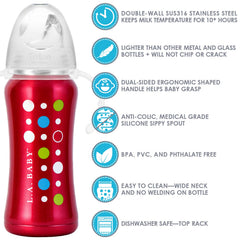 L.A. Baby grow-with-me lids on the cup adapting as your child grows.