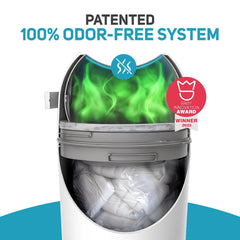 L.A. Baby Magic Diaper Pail odor-blocking design saves money using standard bags.