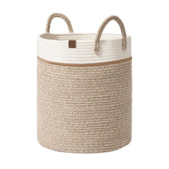 LA JOLIE MUSE basket-tall-hamper shows skin-friendly cotton rope storage for laundry