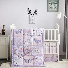 La Premura baby crib fitted sheet with pastel butterflies for snug, safe sleep.