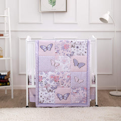 La Premura baby mini crib sheet with pastel butterfly pattern offers a snug fit.