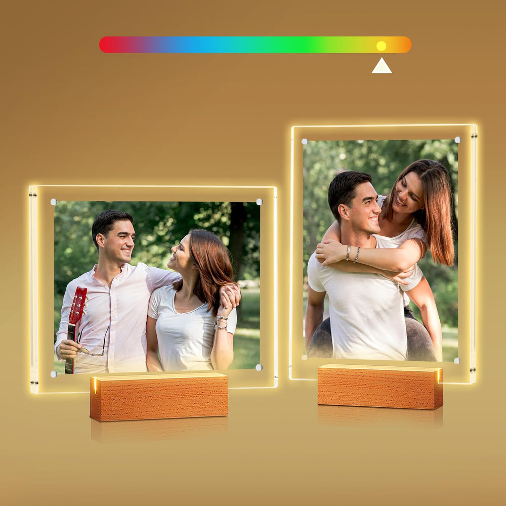 laapee 2pack 5x7 acrylic photo frames with magnetic panels for easy photo swapping