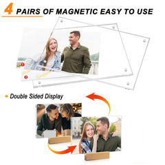 laapee clear magnetic photo frame closeup with secure magnets for quick photo changes