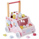 Labebe wooden baby walker pink, sturdy learning companion for early walking