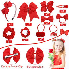 LACGO hair bow set metal clip closeup highlights durable hardware that resists bending.