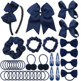 LACGO pack37 school uniform bow set shows durable navy grosgrain bows for daily wear