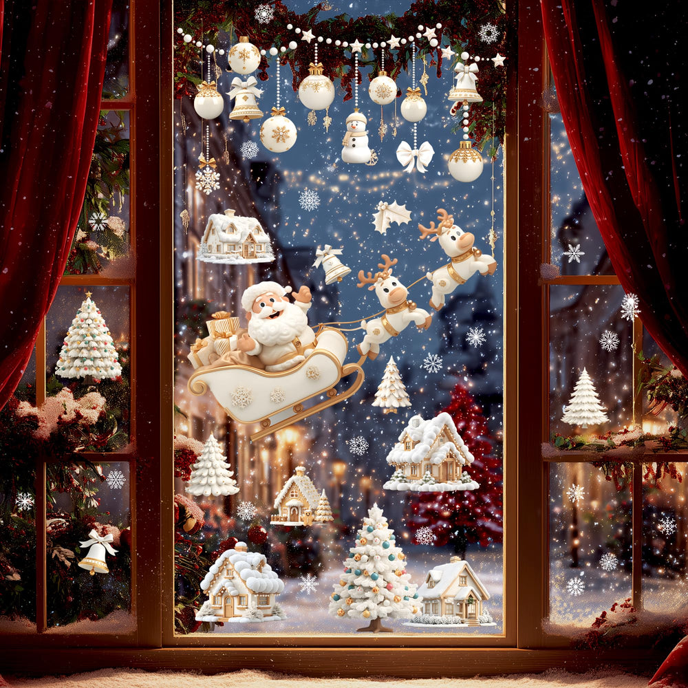 Ladinimo Santa window cling for reusable holiday decor and bright room ambiance