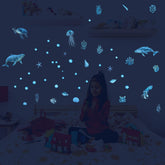 Ladinimo glow under the sea whale wall stickers brighten a nursery scene