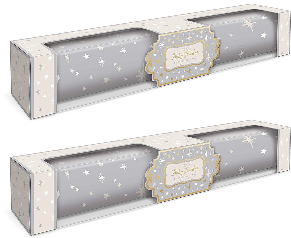 Lady Jayne baby powder drawer liners in twinkle star box provide fresh scent for drawers.