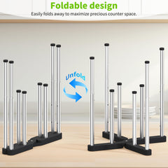 LAEMYFYRE retractable bottle-drying-rack adjustable height enables tall bottles and bags.