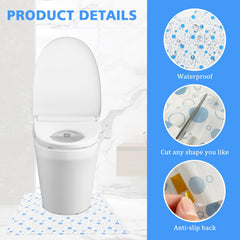 LAIAMER U-shape toilet mat fit image shows universal compatibility and easy customization.