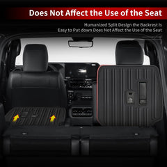 LaIIker seat-back protective pad installation strap closeup demonstrates tool-free attachment.