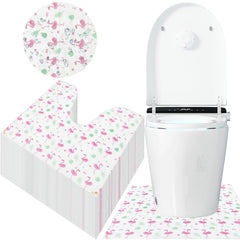 LAIAMER Flamingo disposable toilet mat with waterproof surface protects floors