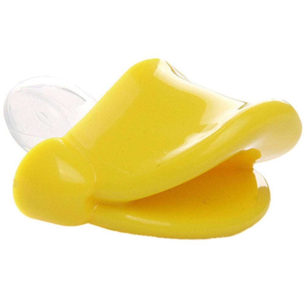 LAIMALA duck pacifier yellow front-view calms baby with cute design