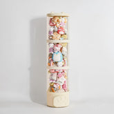 LALABOO stuffed animal storage tube 42-inch full of plush toys for play-ready organization.