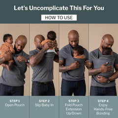 Lalabu Dad Shirt kangaroo pouch keeps newborn secure up to 15 lbs.