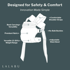 Lalabu Simple Wrap growth from 13-28 lbs illustrates long-term wearable comfort.