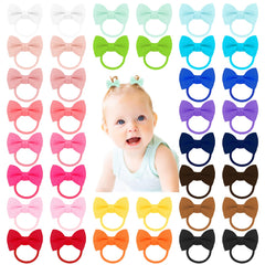 LALAURA 40pcs baby bows 1.6inch showing colorful mini bows for gentle hold on fine hair