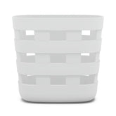Lalo Bath Time Storage Bin Coconut front view keeps bath essentials organized and accessible.