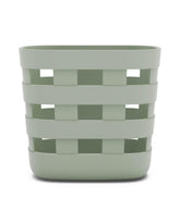 Lalo Bath Time Storage Bin Sage front view for organized bath essentials