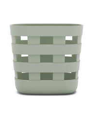 Lalo Bath Time Storage Bin Sage front view for organized bath essentials