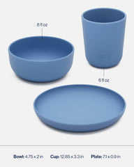 Lalo Big Bites blue cup shows easy grip for tiny hands