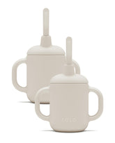 Lalo Little Cup 2-Pack front view with ergonomic handles for small hands.