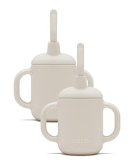 Lalo Little Cup 2-Pack front view with ergonomic handles for small hands.