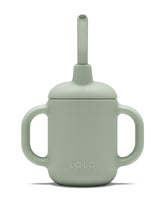 Lalo Little Cup Sage handles close-up shows easy-grip design for toddlers' independent sipping.