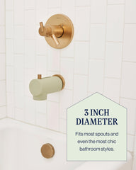 Lalo Spout Cover Sage in use during bath time with kids