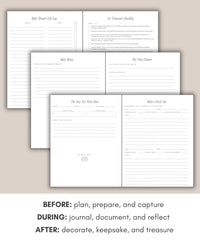 Lamare pregnancy journal prompts guide reflection during each trimester for thoughtful entries.