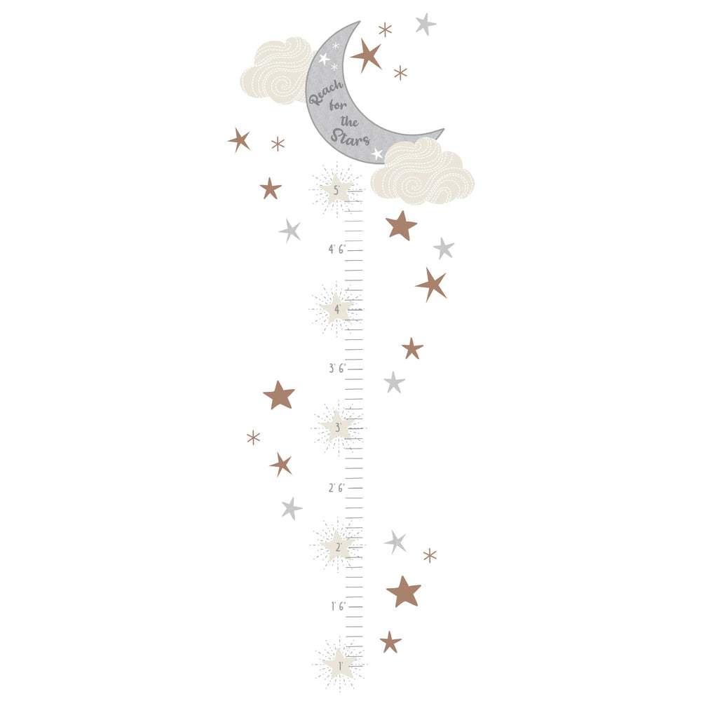 Lambs & Ivy Celestial growth chart moon design supports easy height tracking at a glance.