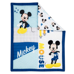 Lambs Ivy Disney Baby Forever Mickey fitted sheet top view with elastic edge