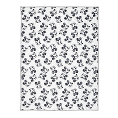 Lambs & Ivy Mickey blanket gray binding adds durable finish.