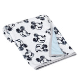 Lambs & Ivy Mickey blanket front minky texture provides plush warmth.