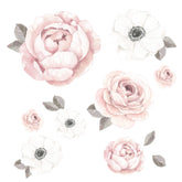 Lambs & Ivy Floral Garden wall decals showcase pink watercolor flowers for a soft nursery accent.