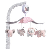 Lambs & Ivy Happy Jungle Mobile top leaves create soft visual focus for early sensory play.