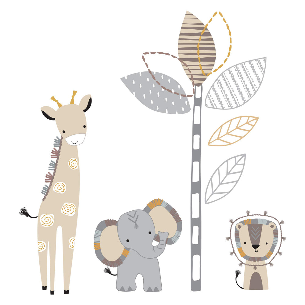 Lambs and Ivy Jungle Safari elephant wall decal adds nursery charm and is easy to apply