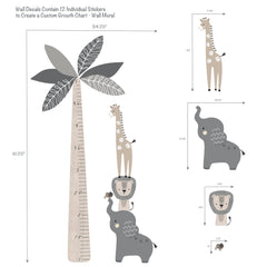 Lambs & Ivy Jungle Safari lion on elephant decal adds playful jungle charm and height cues.