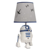 Lambs & Ivy R2-D2 lamp base with hand-painted blue-gray detailing for a playful kid's room