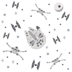 Lambs & Ivy Star Wars Millennium Falcon decal creates an exciting space-themed focal point for playtime.