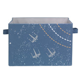 Lambs & Ivy Star Wars Galaxy storage bin front view with X-Wings for toy organization.