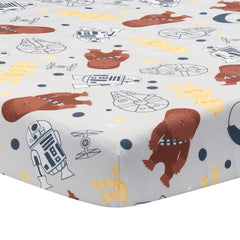 Lambs & Ivy Star Wars Millennium Falcon crib sheet with iconic ship for cozy nursery decor